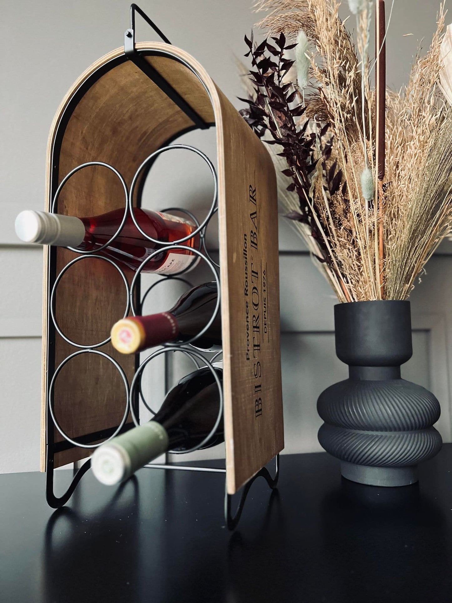 Vinreol i træ og metal - VIAMAJA.DK