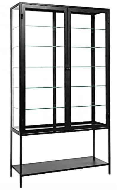 Vitrineskab med glassider - 198X112 - Sort Jern - VIAMAJA.DK