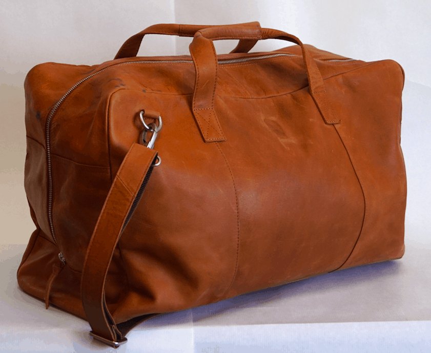 Weekendtaske i Cognac Bøffelskind - VIAMAJA.DK