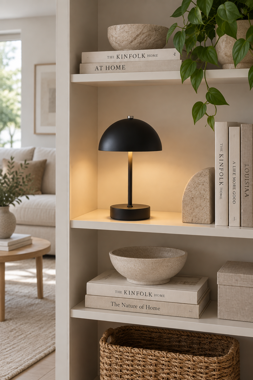 Bordlampe med touch - Sort
