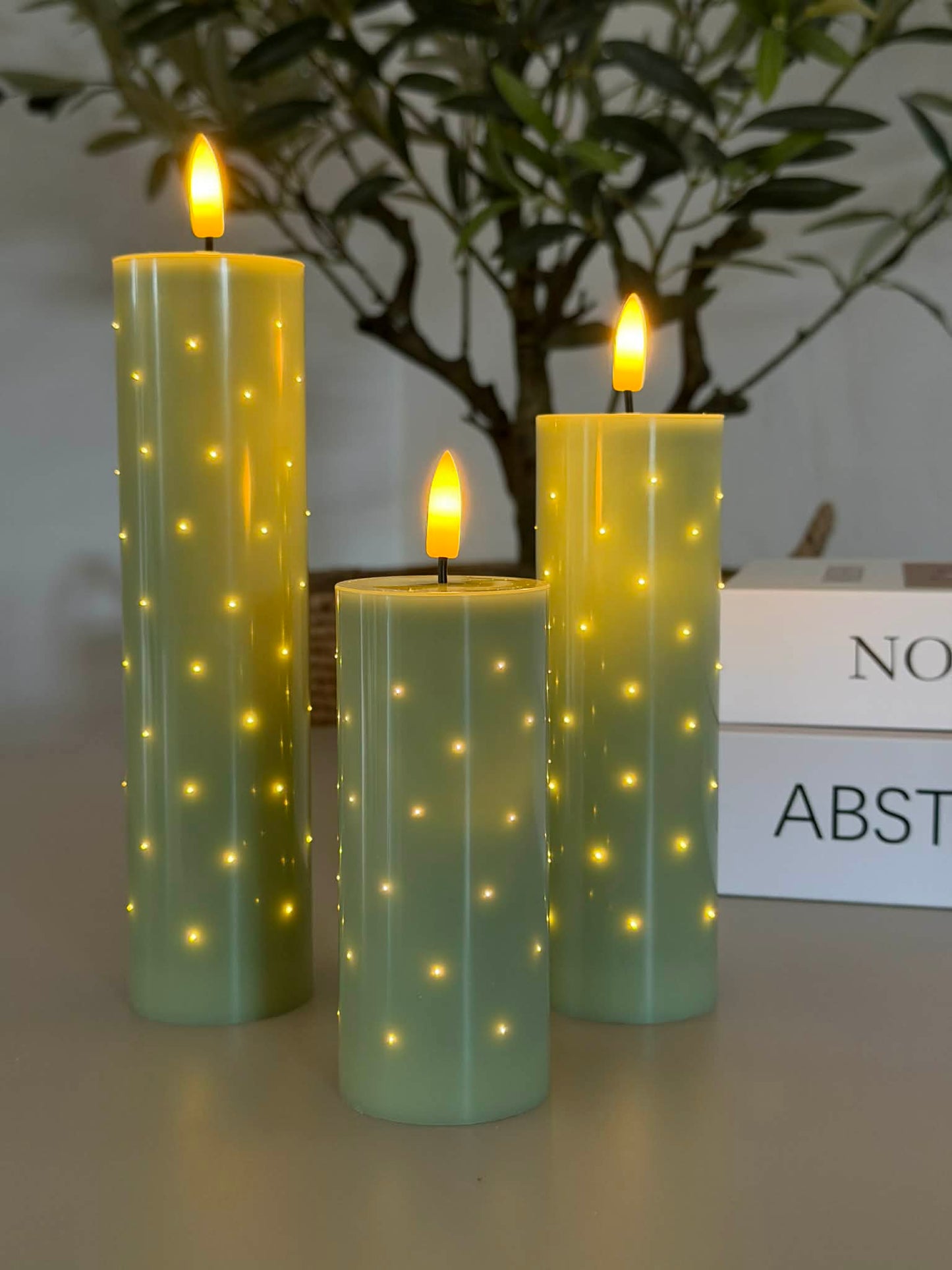 LED Bloklys TWINKLE Grøn - Sæt med 3 stk