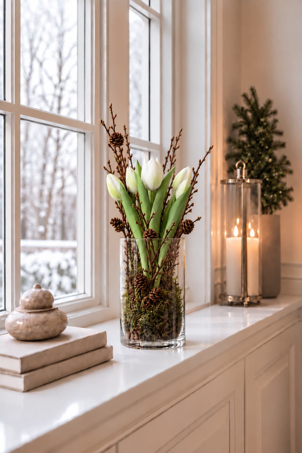 Tulipan i potte - Hvid