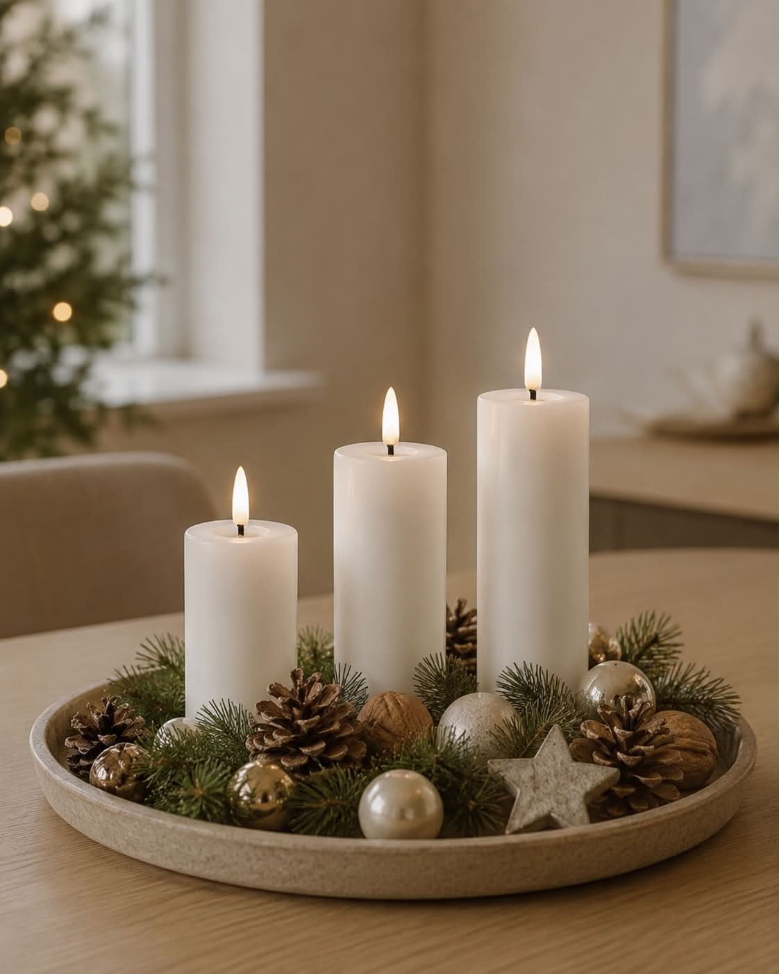 LED Bloklys / Hvid – 3 stk med fjernbetjening