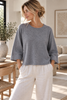 Sweater med 3/4 ærmer - Grey
