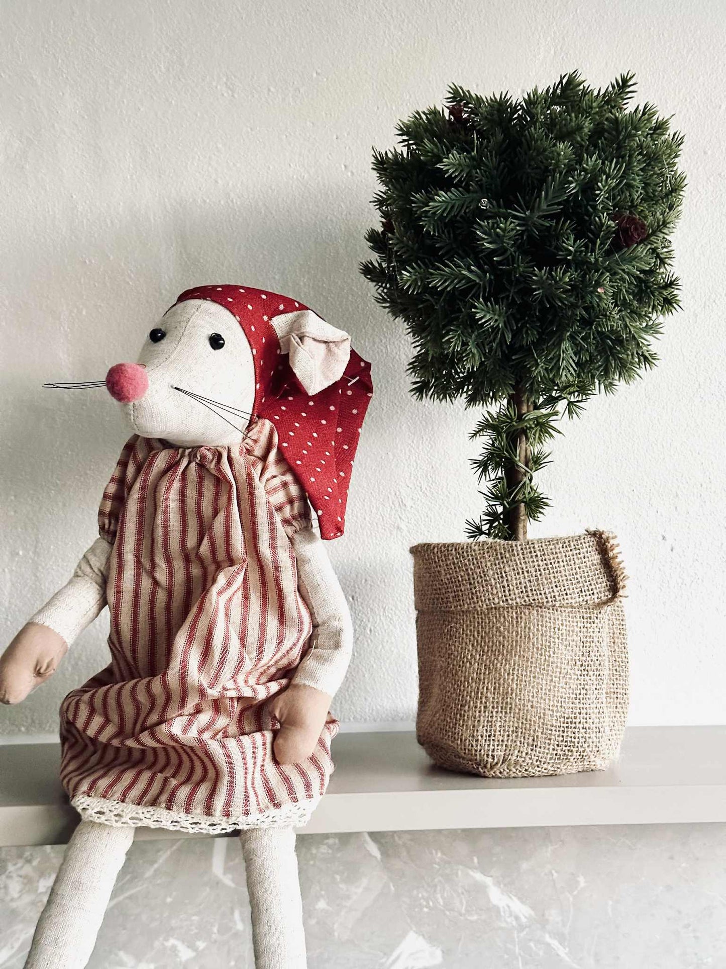 Træ med Lyskæde - 36cm.