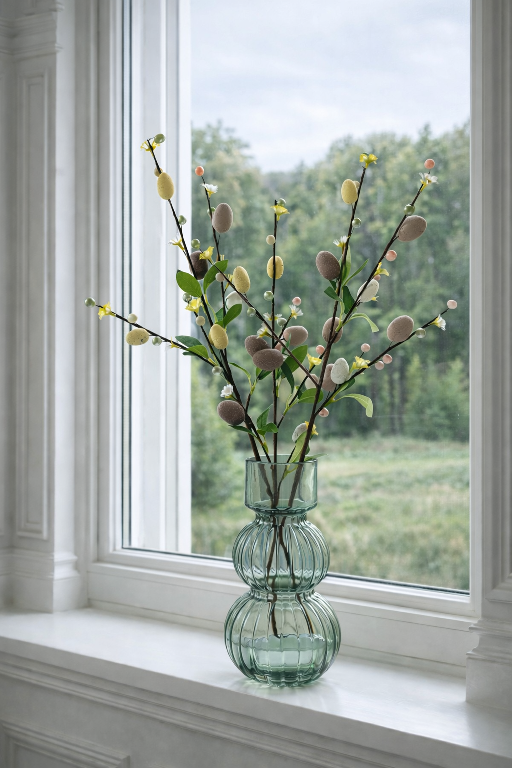 Gren med påskeæg 65 cm- neutrale farver