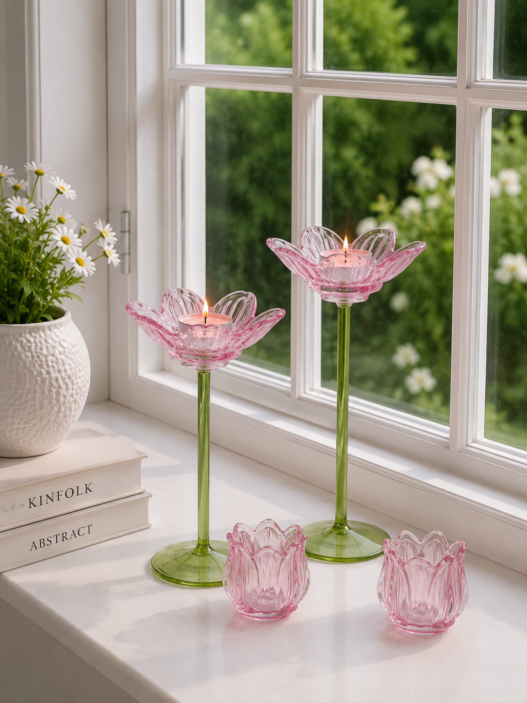 Lysestage blomst - Rosa