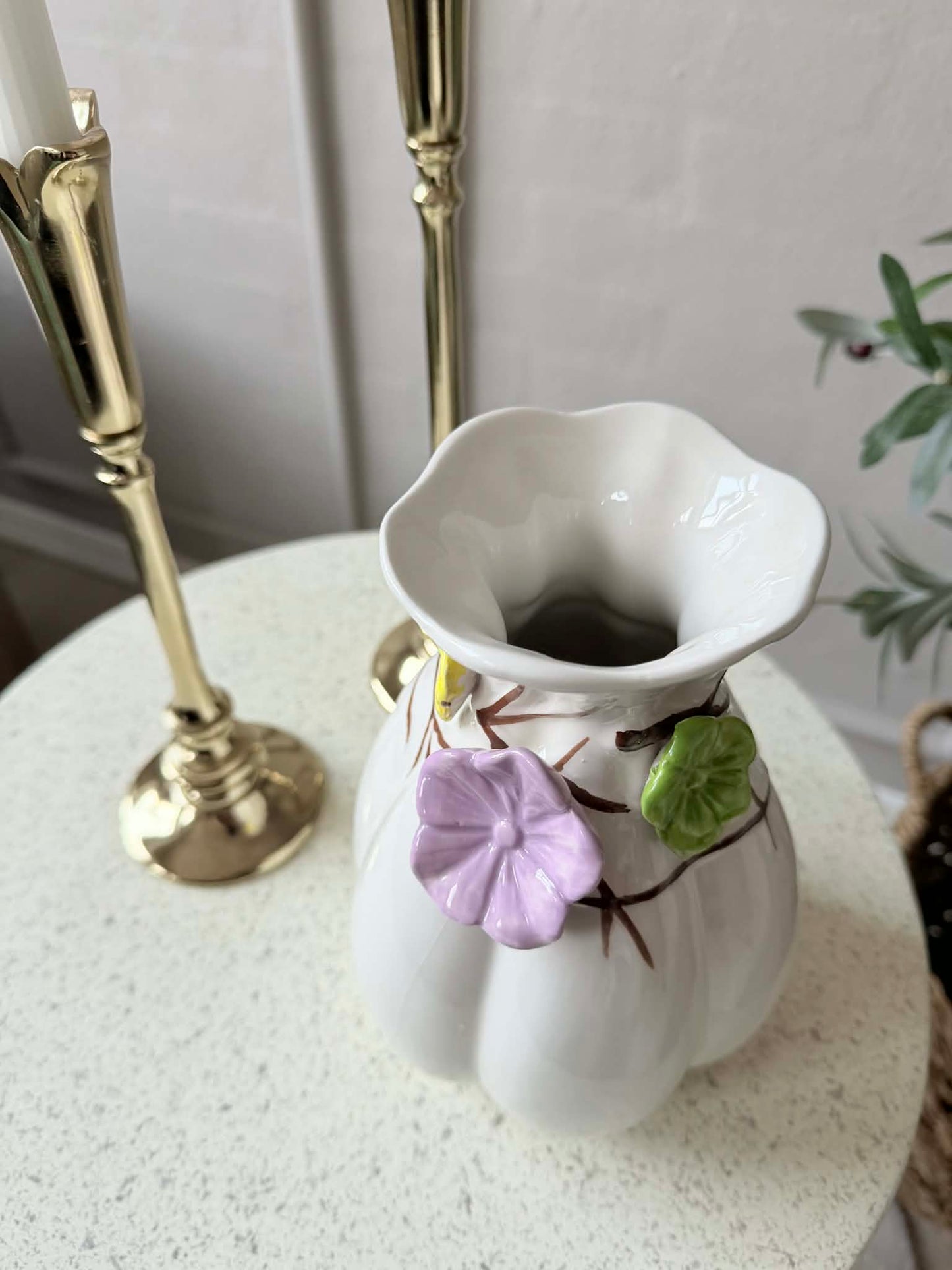 Vase med deko - Hvid eller Grøn