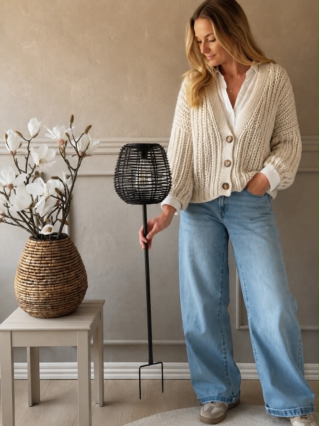 Lanterne på spyd 79 cm - Flere farver