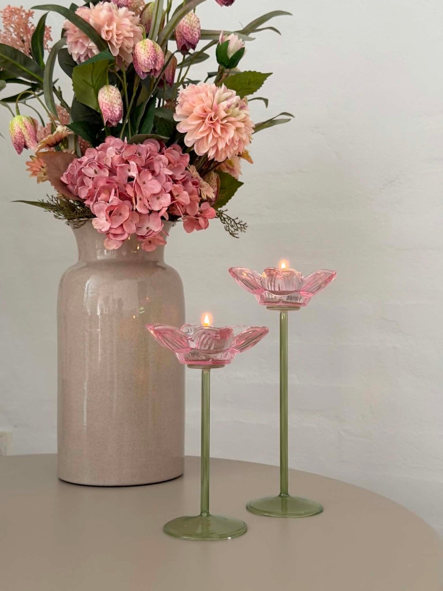 Lysestage blomst - Rosa