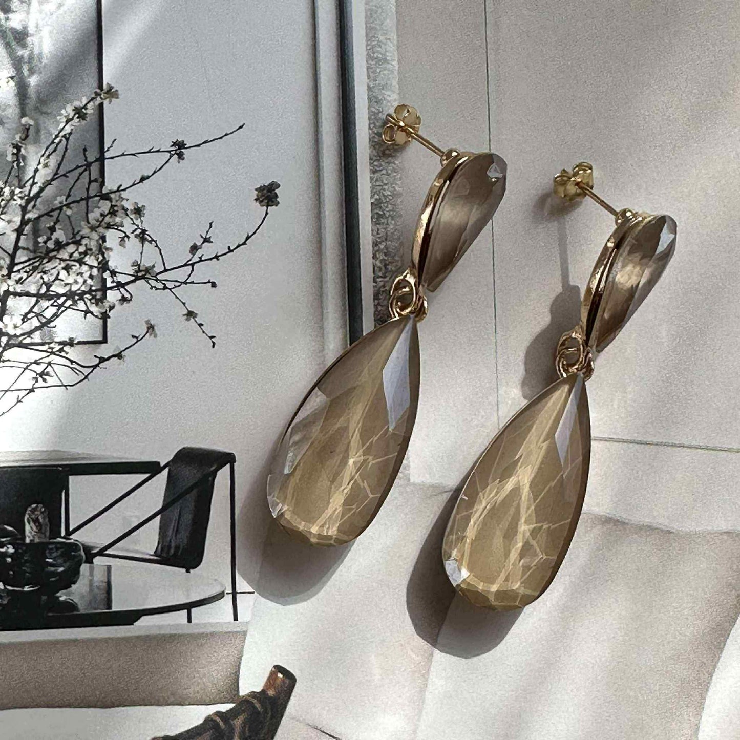 Øreringe Maise dråbe - Champagne