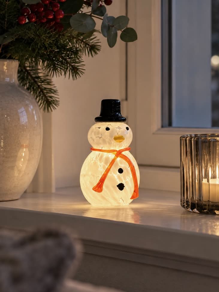 Snemand med led lys