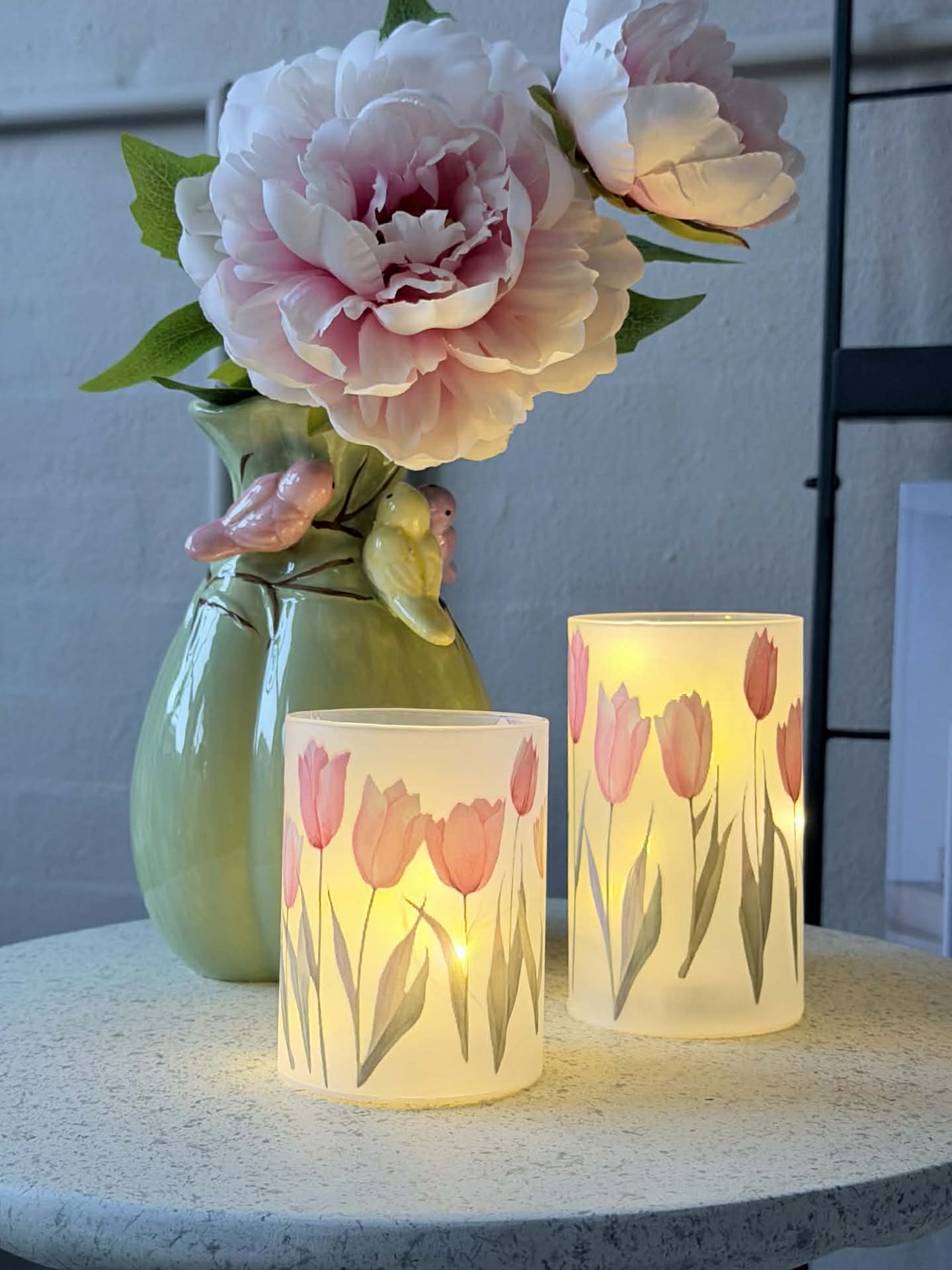 Tulipan stager med led lys - 2 stk.
