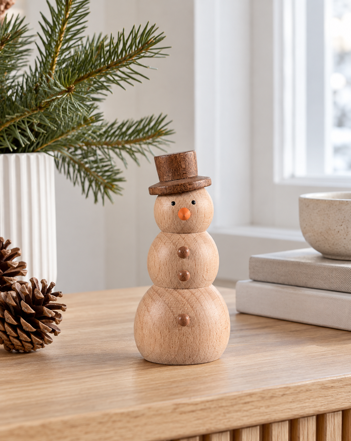 Snemand - wood – dekorativ figur