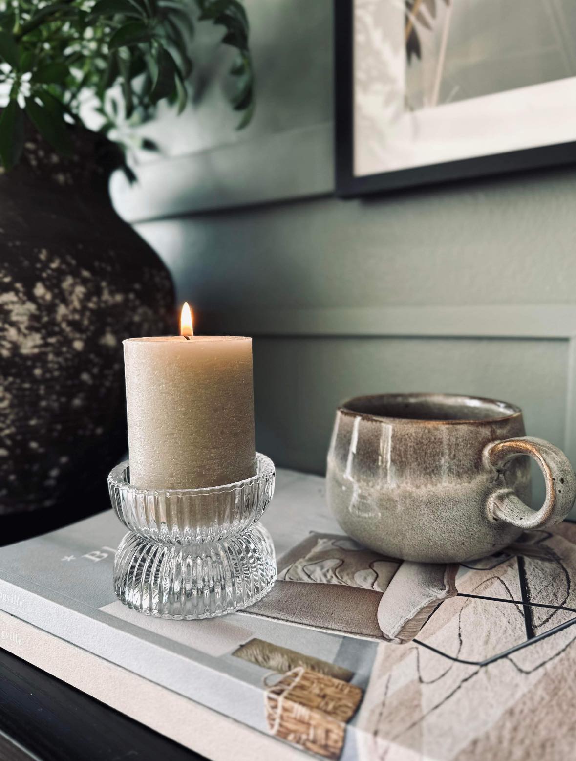 Lysestage - Vendbar klar glas