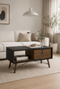 Sofabord Walnut / black