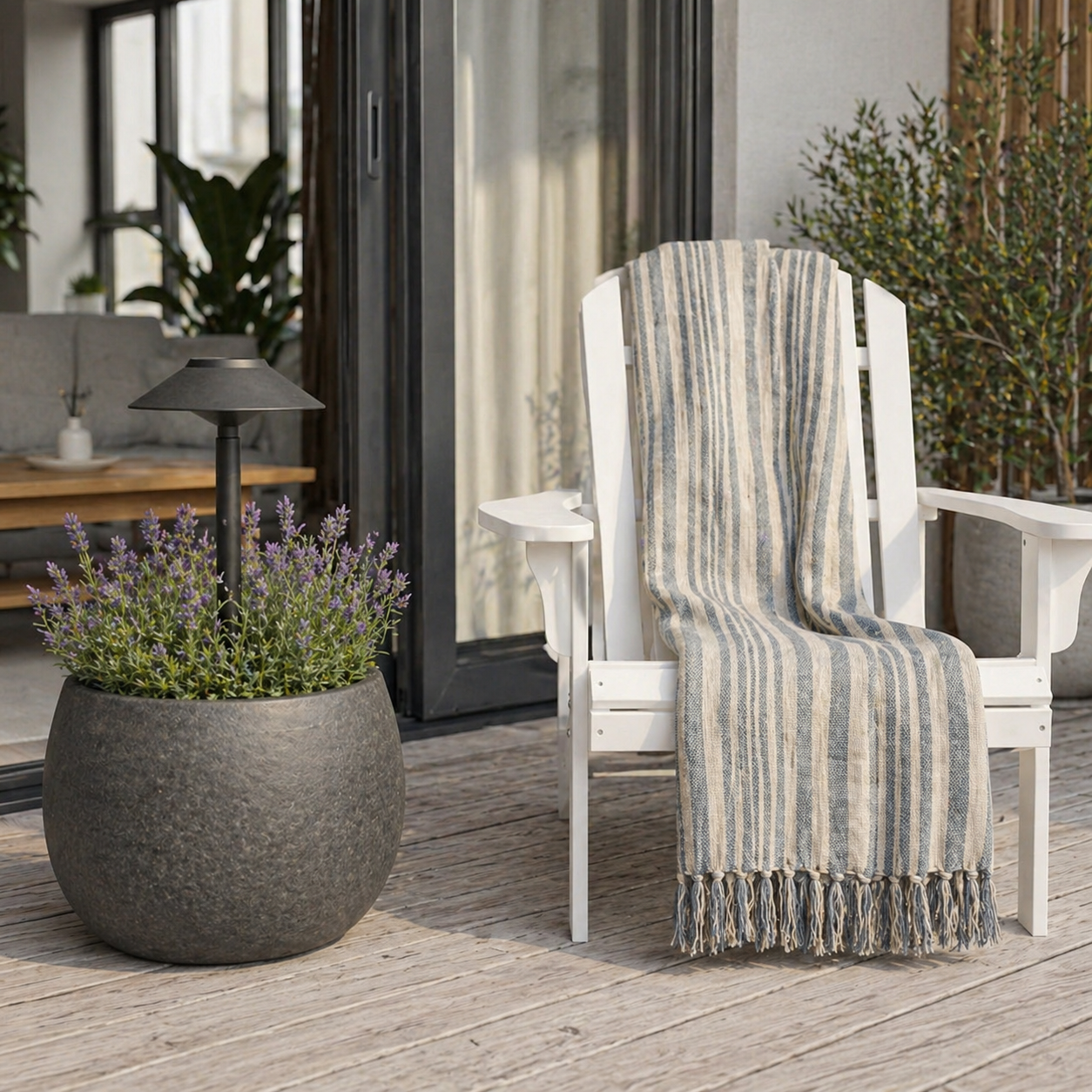 Plaid SKAGEN - Blå strib