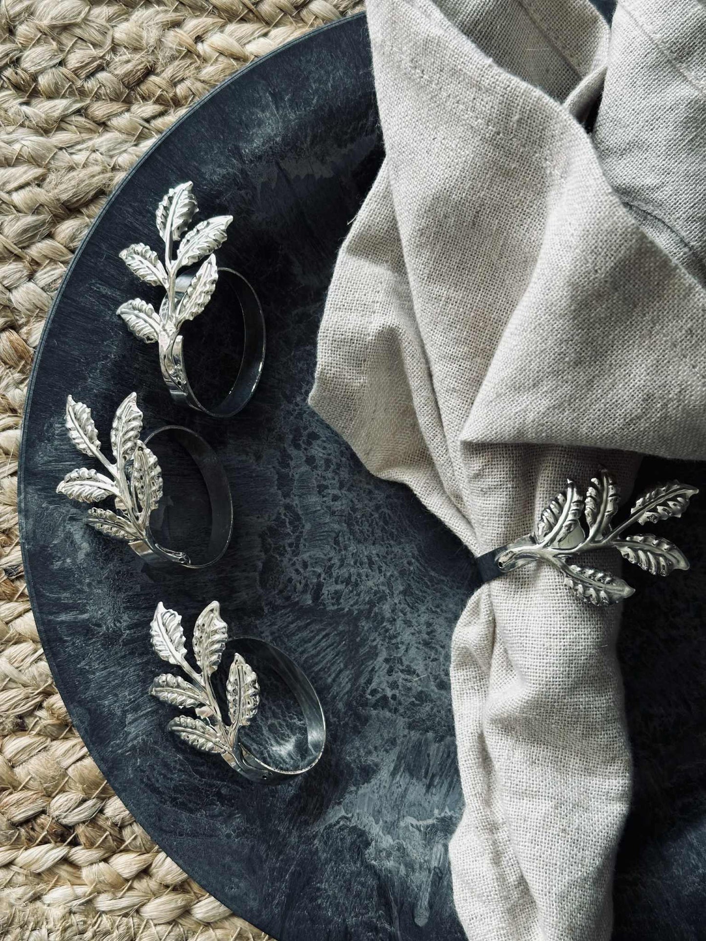 Servietringe - Silver 4 stk.