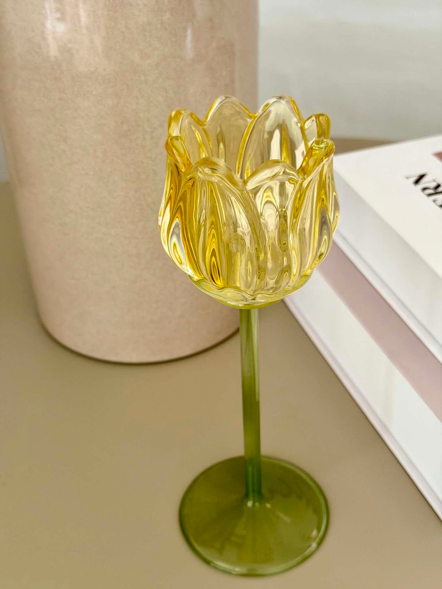 Lysestager Tulipan - Gul