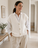 Cardigan med kort ærmer - White