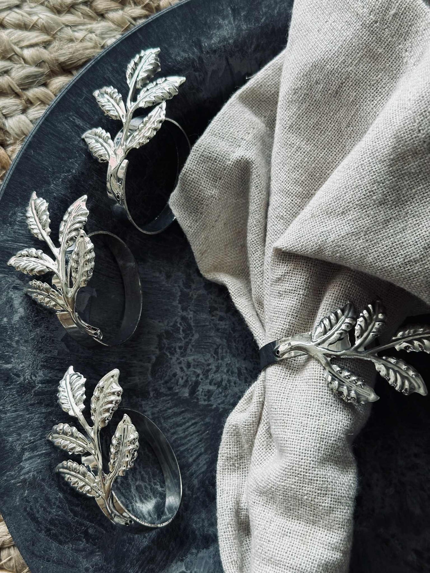 Servietringe - Silver 4 stk.