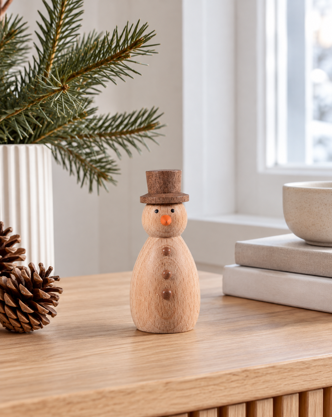 Snemand - wood – dekorativ figur