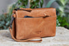 Clutch ASTA m. lang rem & strop, Cognac