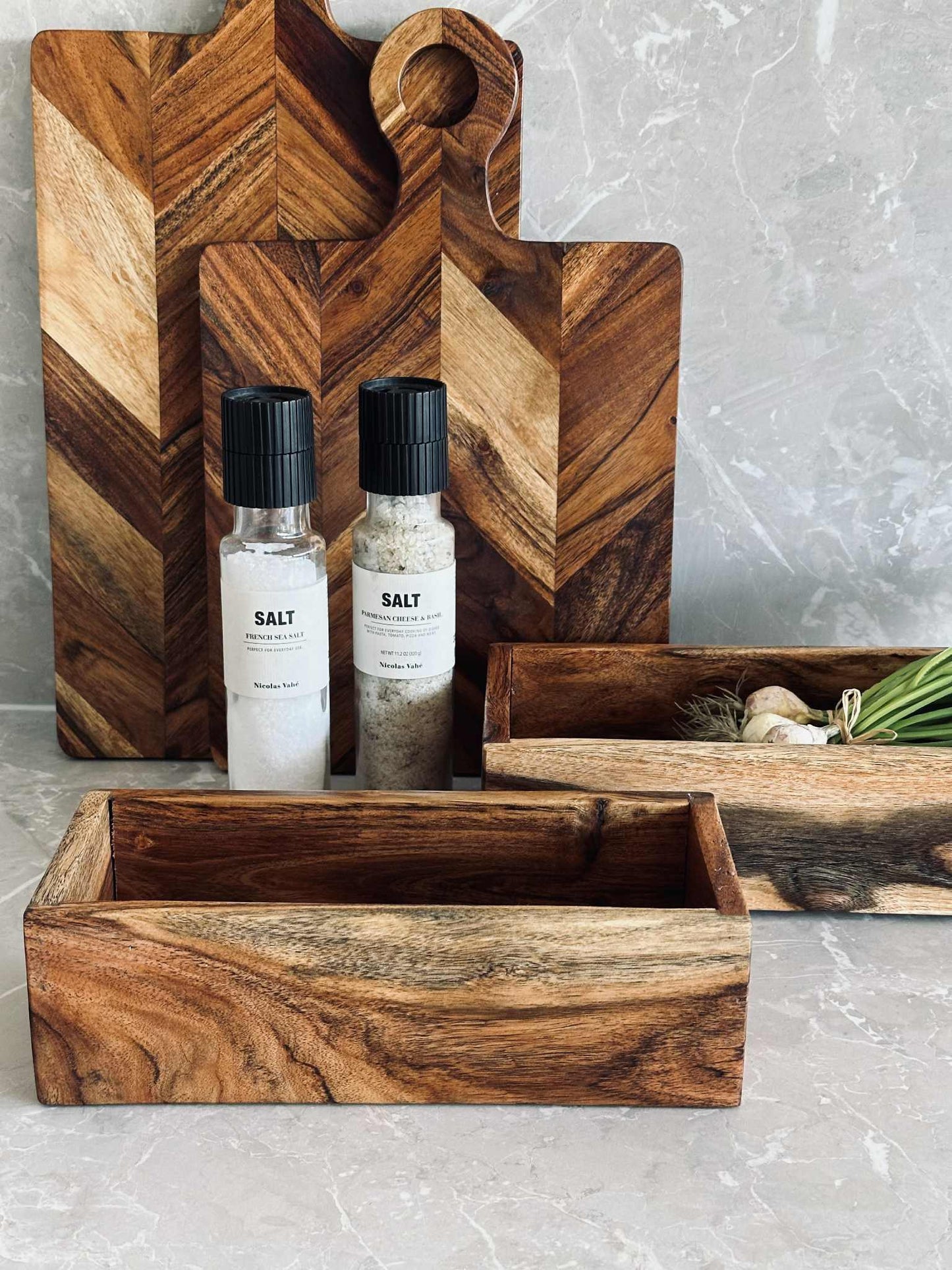 Kasser Akacie - Sæt med 2 stk.