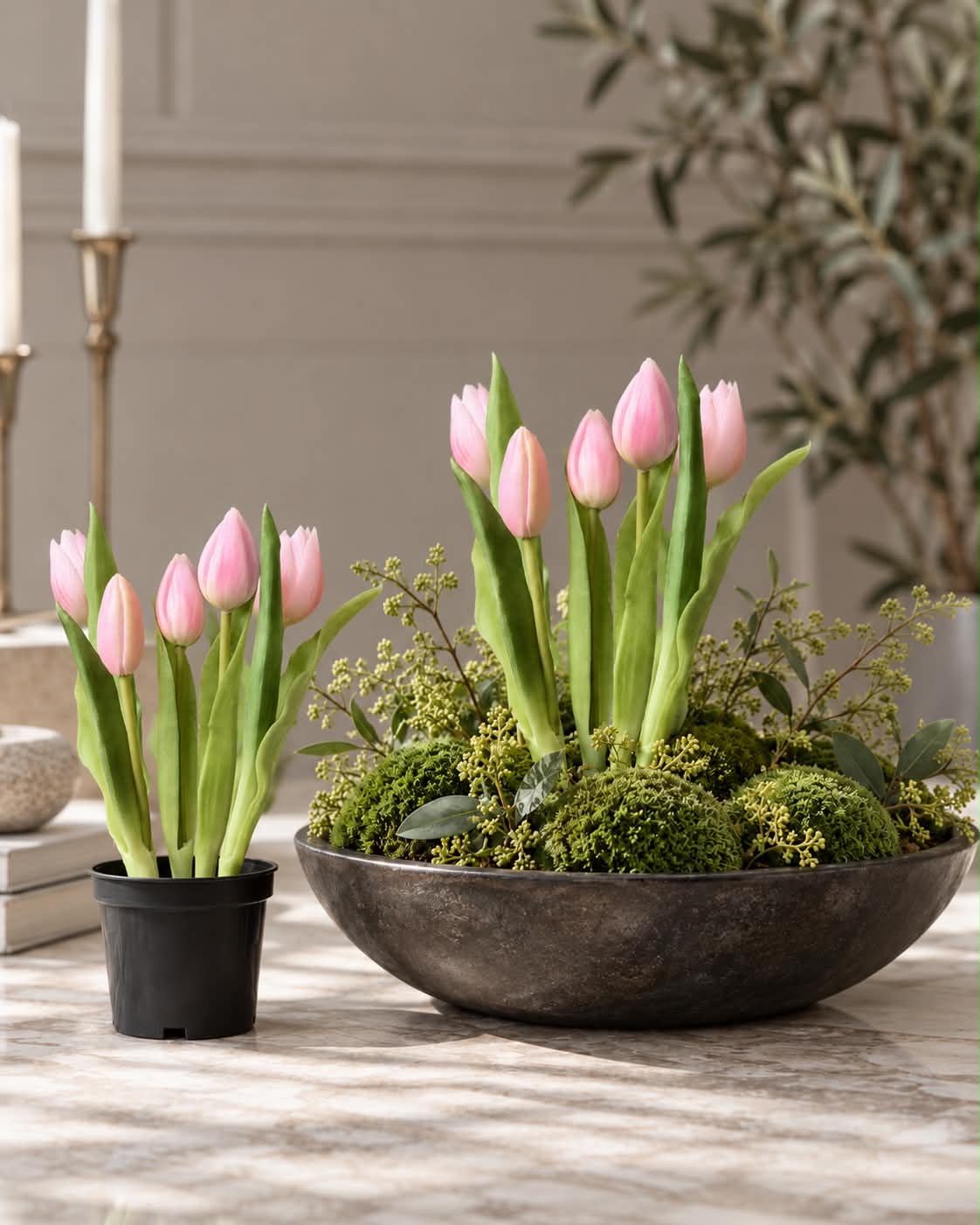 Tulipan i potte - Rosa