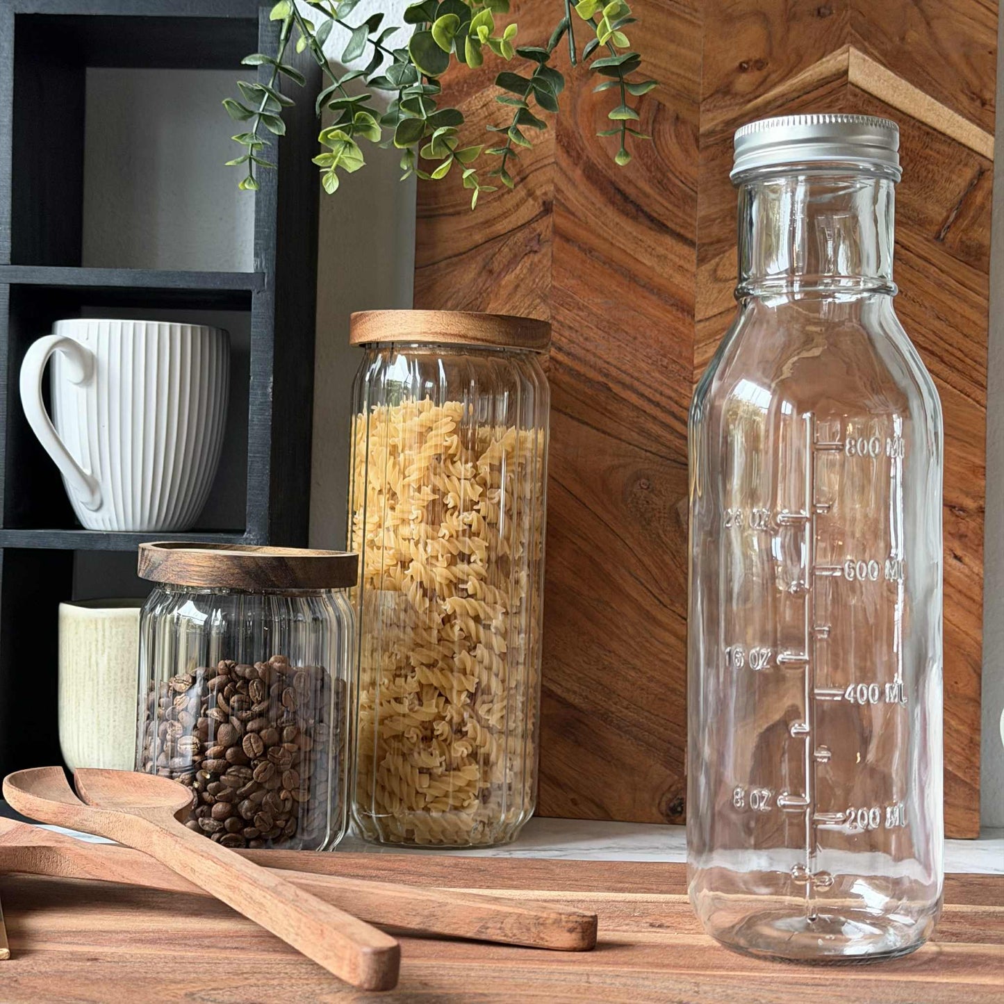 Glasflaske med Måleenheder - 1000 ml