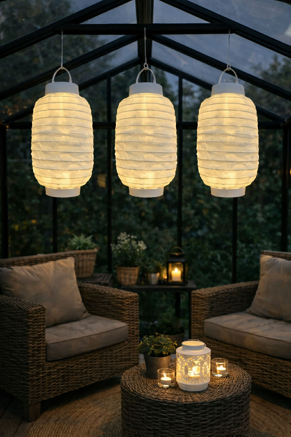 Lampe med solceller – White
