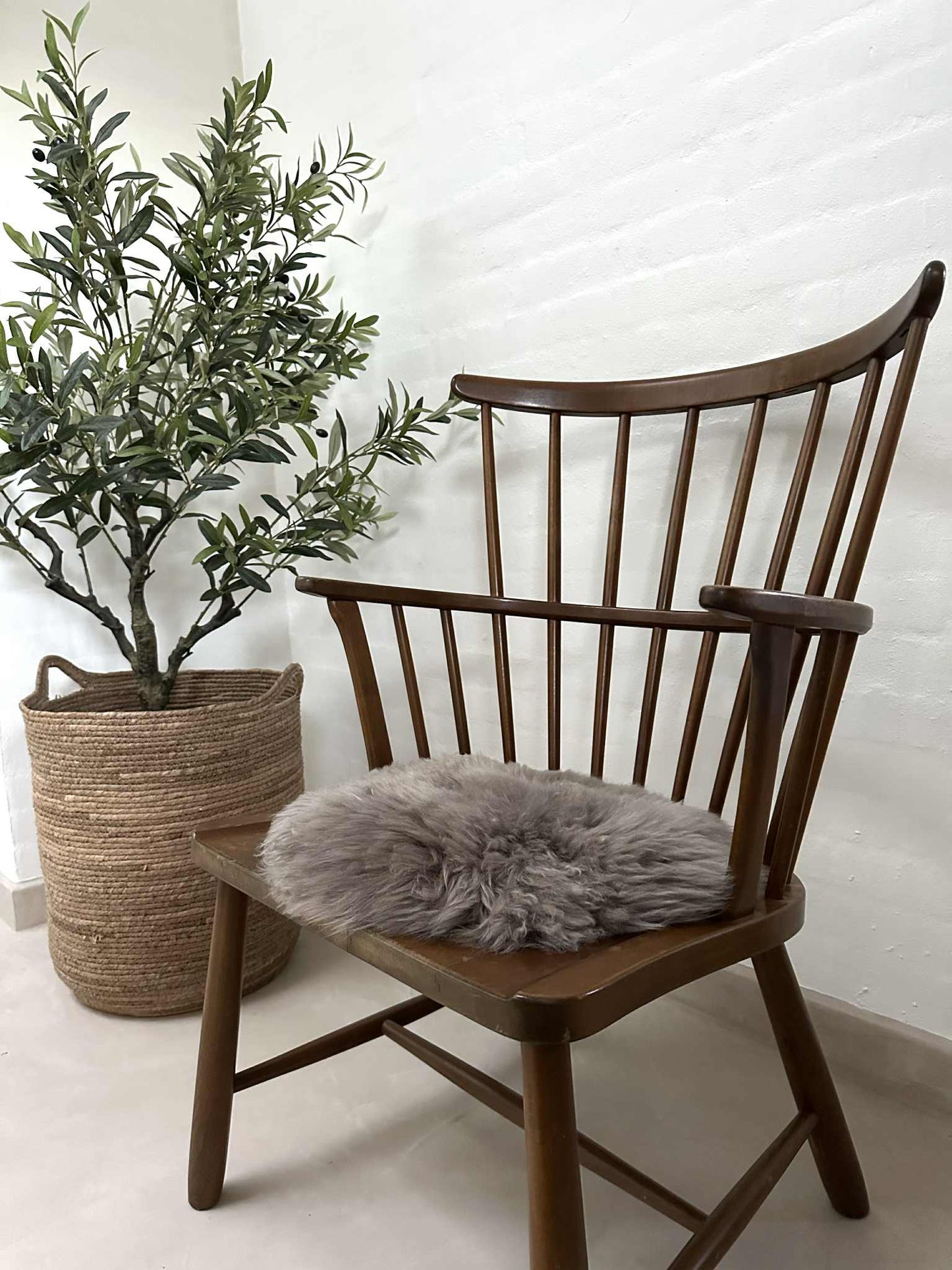 Sædeskind Ø 34cm - Mocca lammeskind