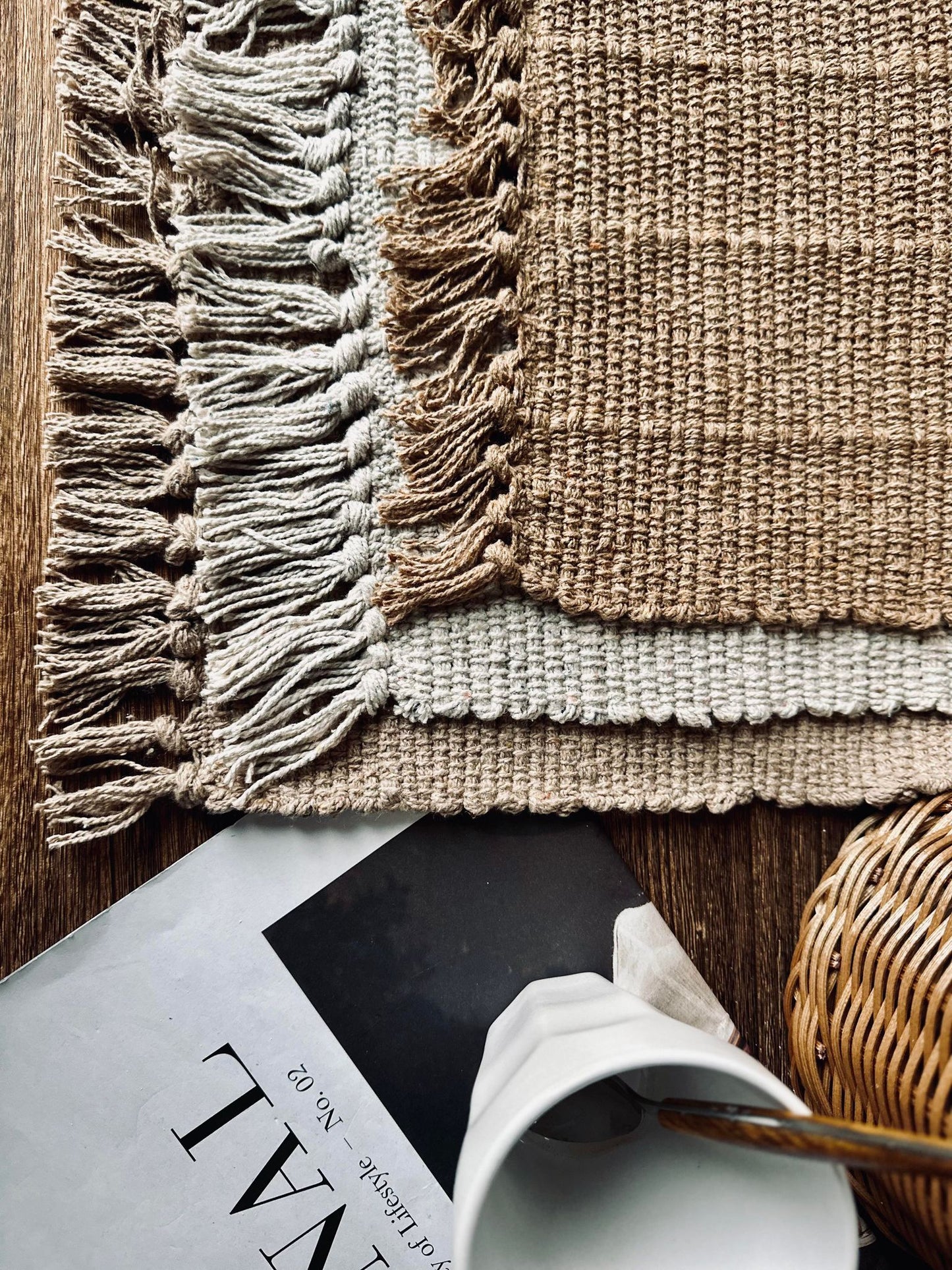 Dækkeserviet Natur - Recycling Cotton