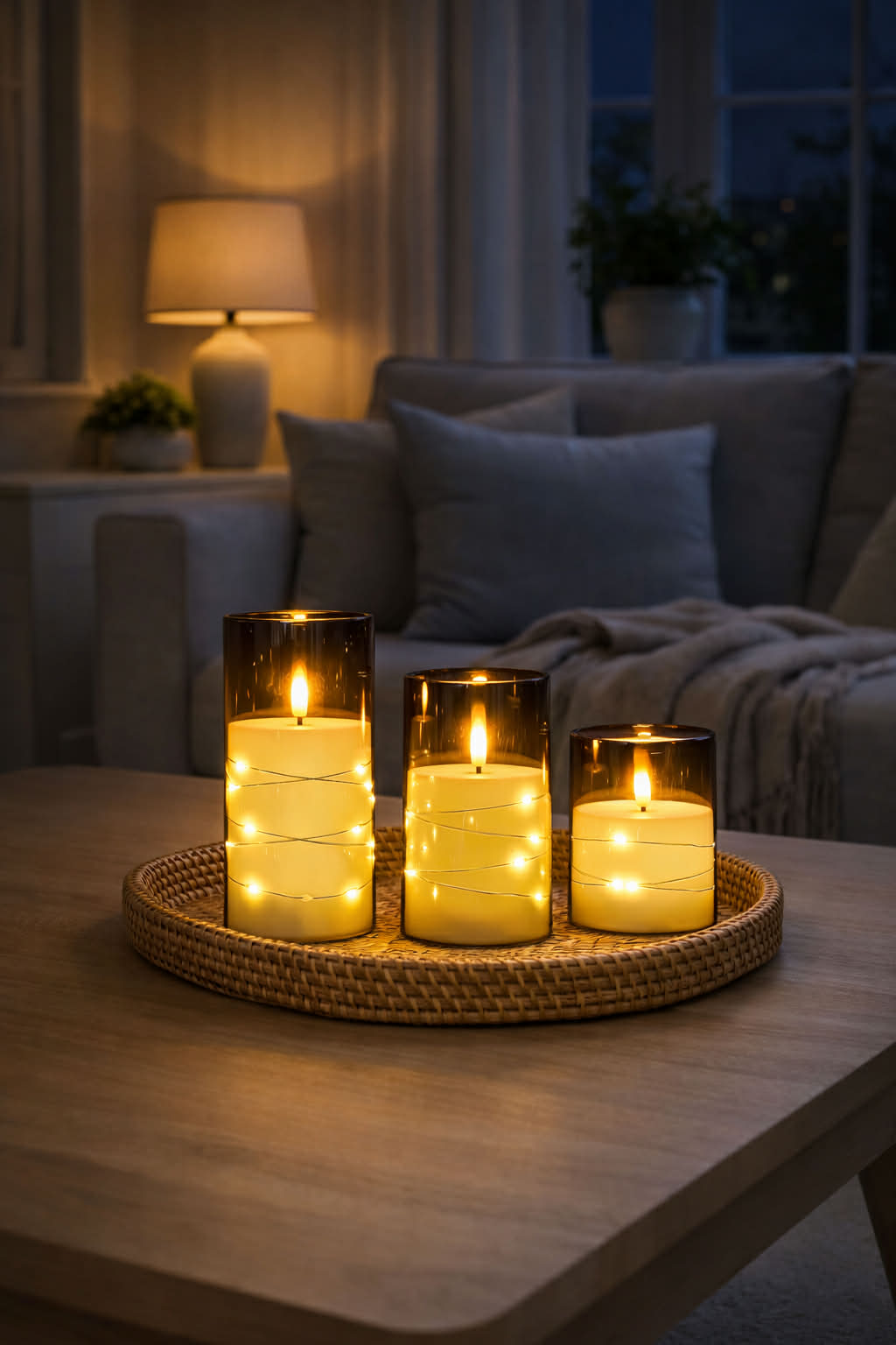 LED Lys ALMA 3 stk m. fjernbetjening