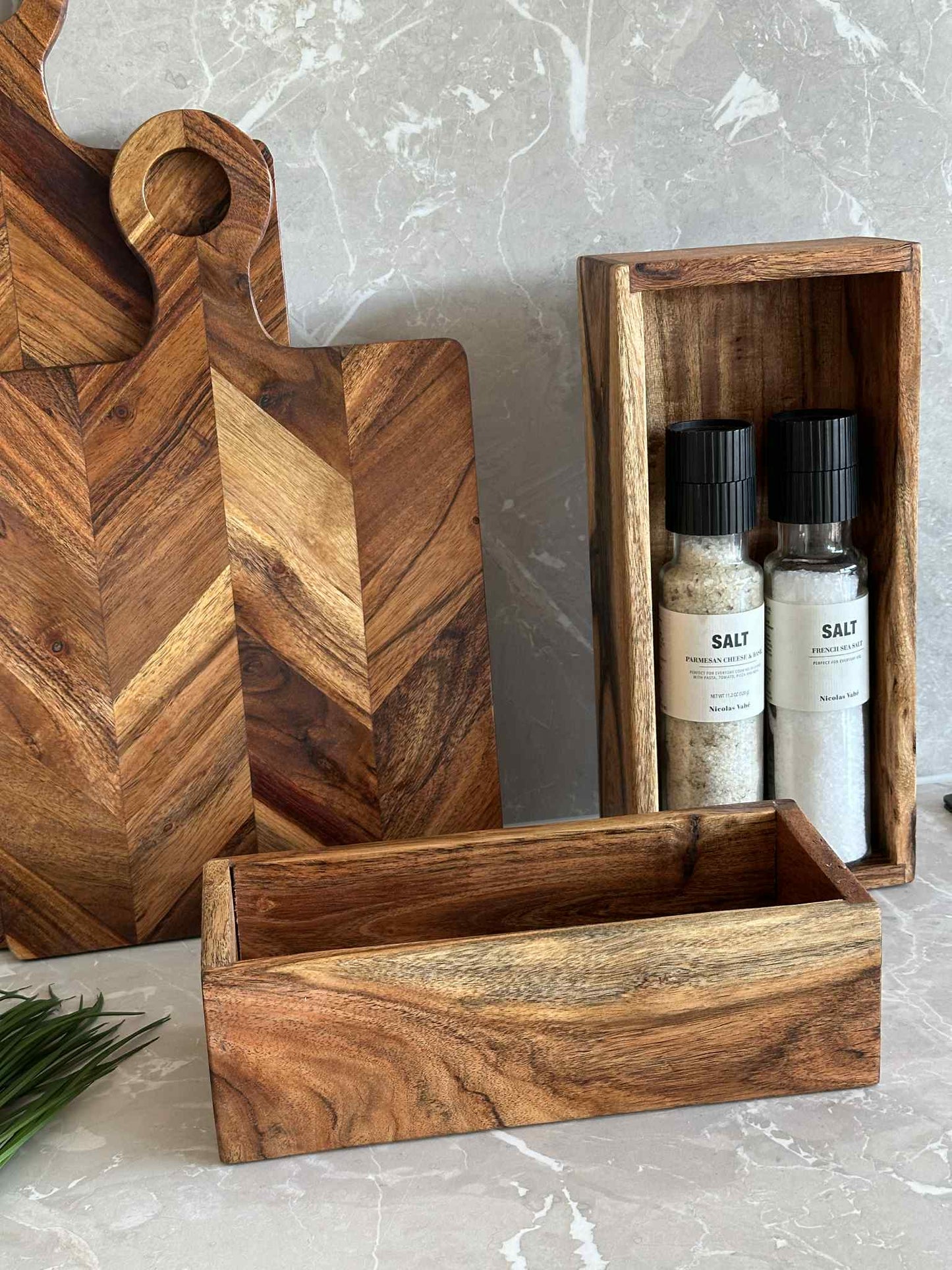 Kasser Akacie - Sæt med 2 stk.