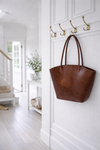 Shopper croco i skind - Cognac