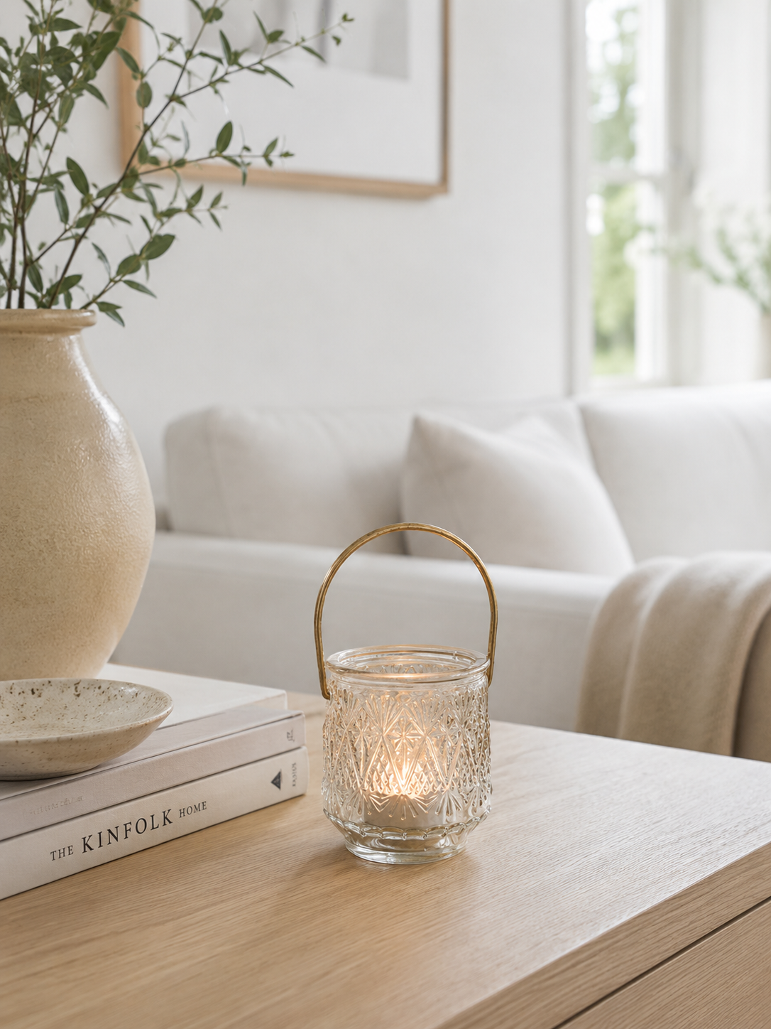 Lysestage lanterne - Brown