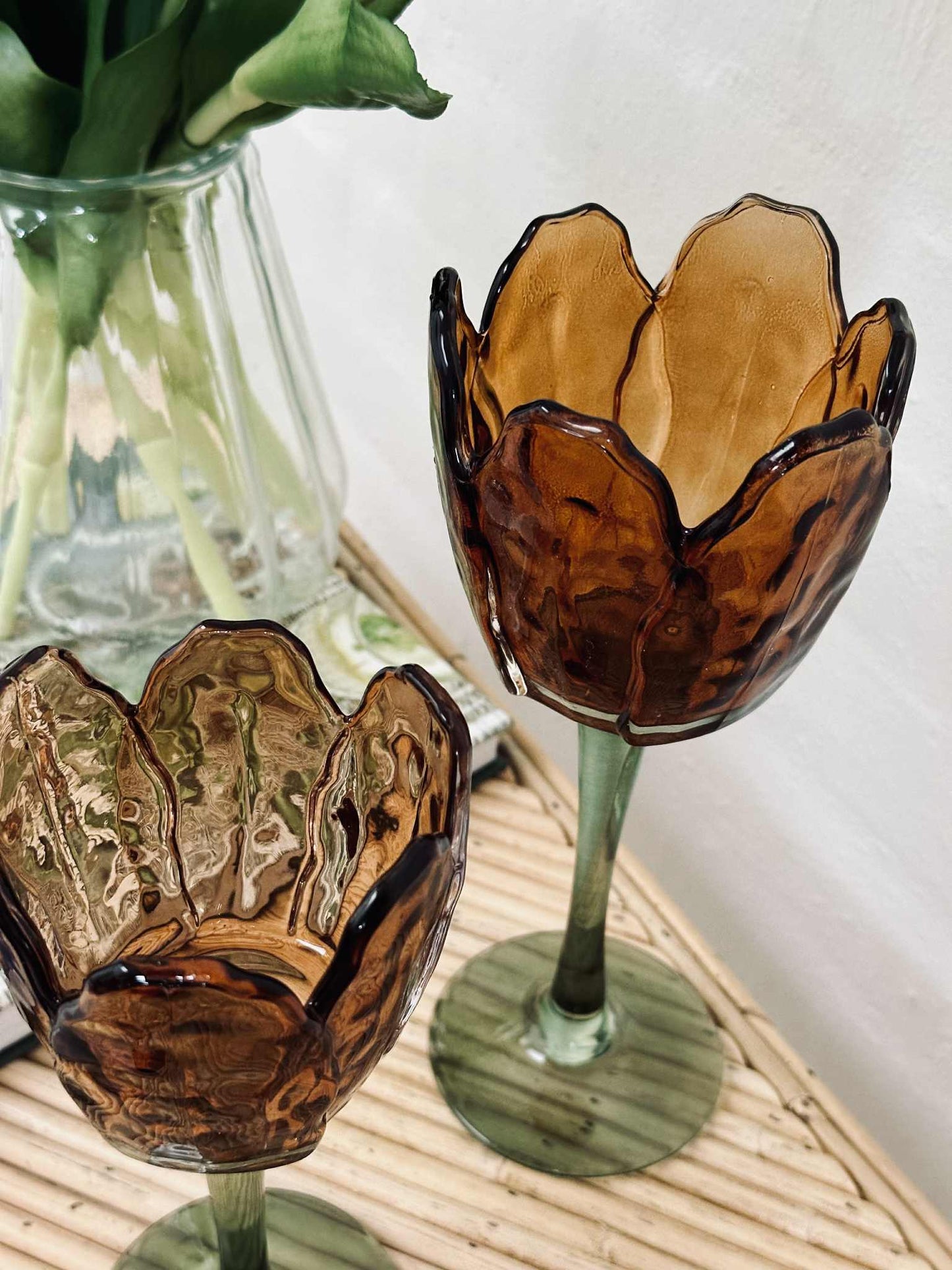 Lysestage flower - Amber / grøn