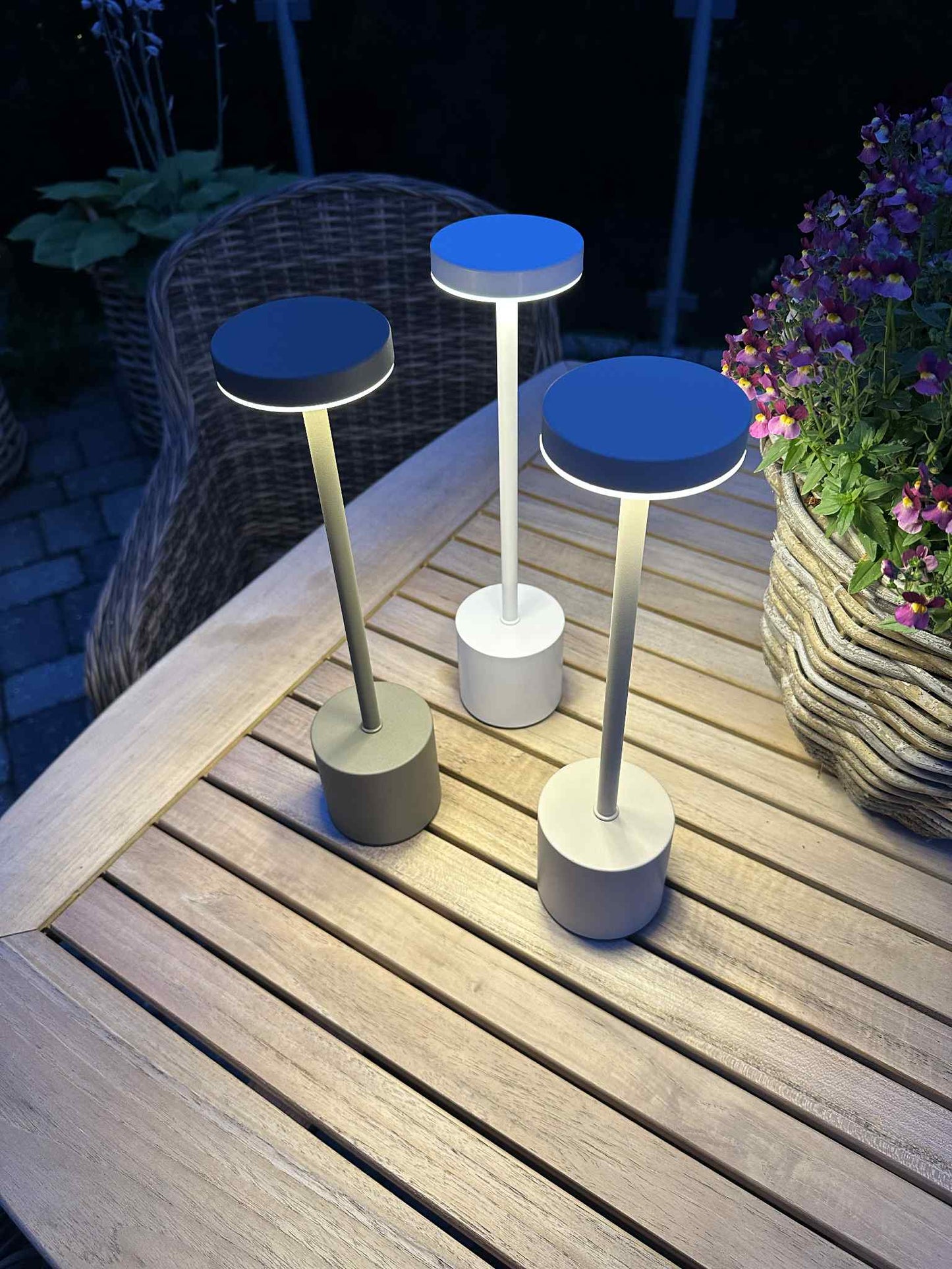 LED bordlampe KELLY Taupe - genopladelig