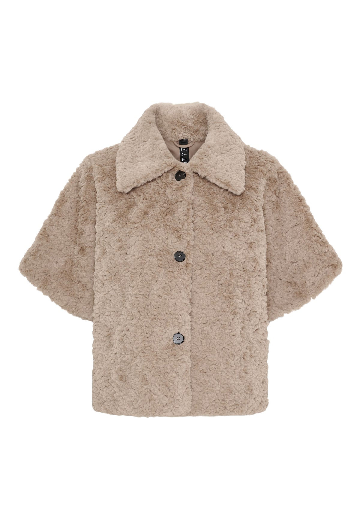 Notzy Jakke NOTZY Taupe – faux fur med korte ærmer – VIAMAJA