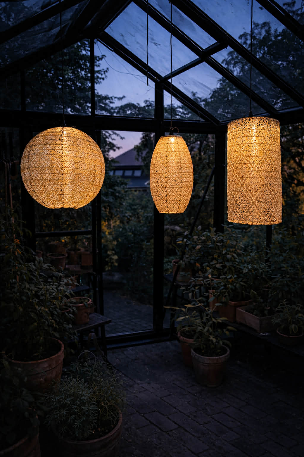 Lampe cylinder med solceller - SUMMER GOLD