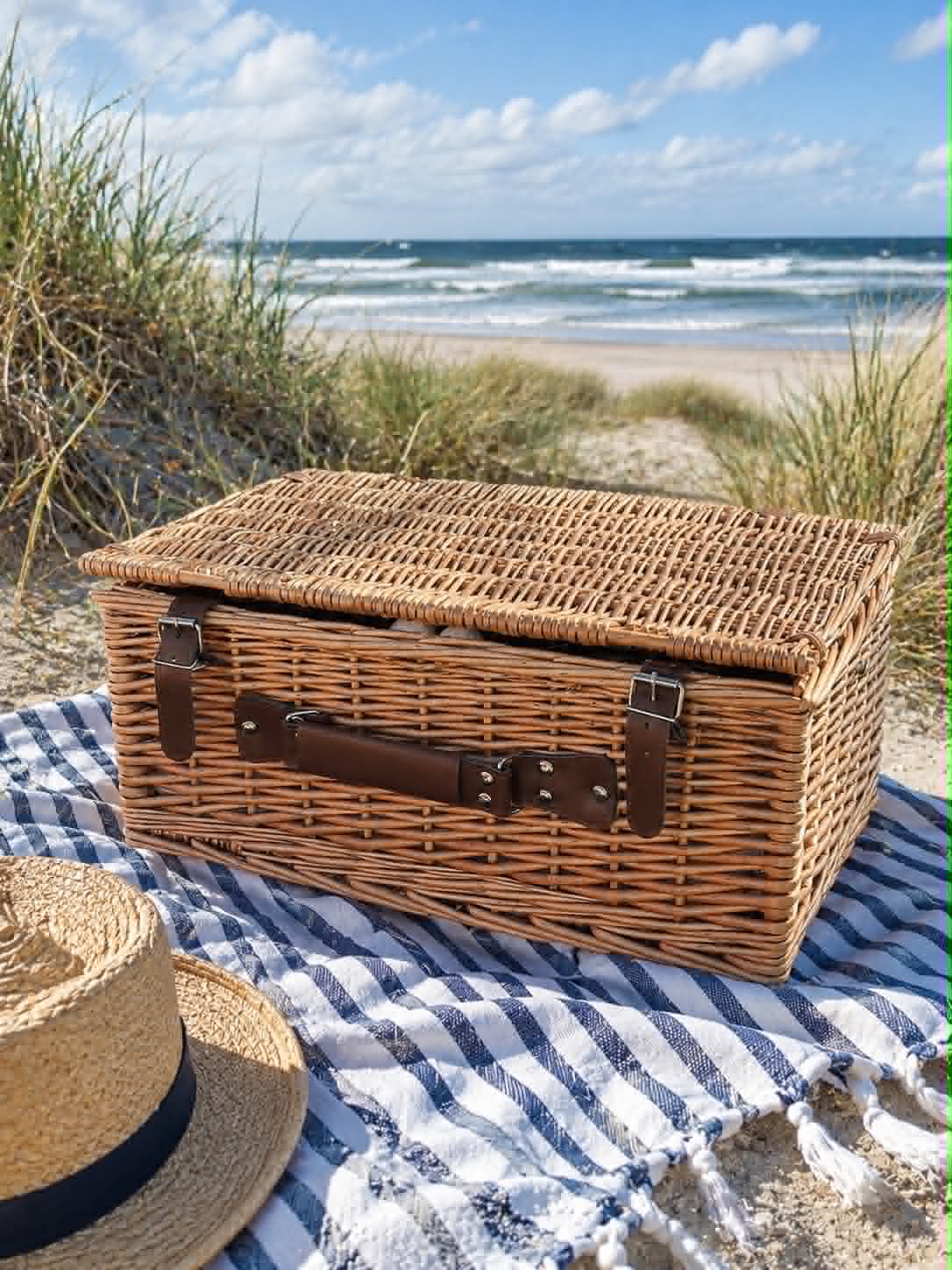 Picnickurv med indhold til 4 personer - DELUXE