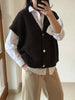 Cardigan med kort ærmer - Brown