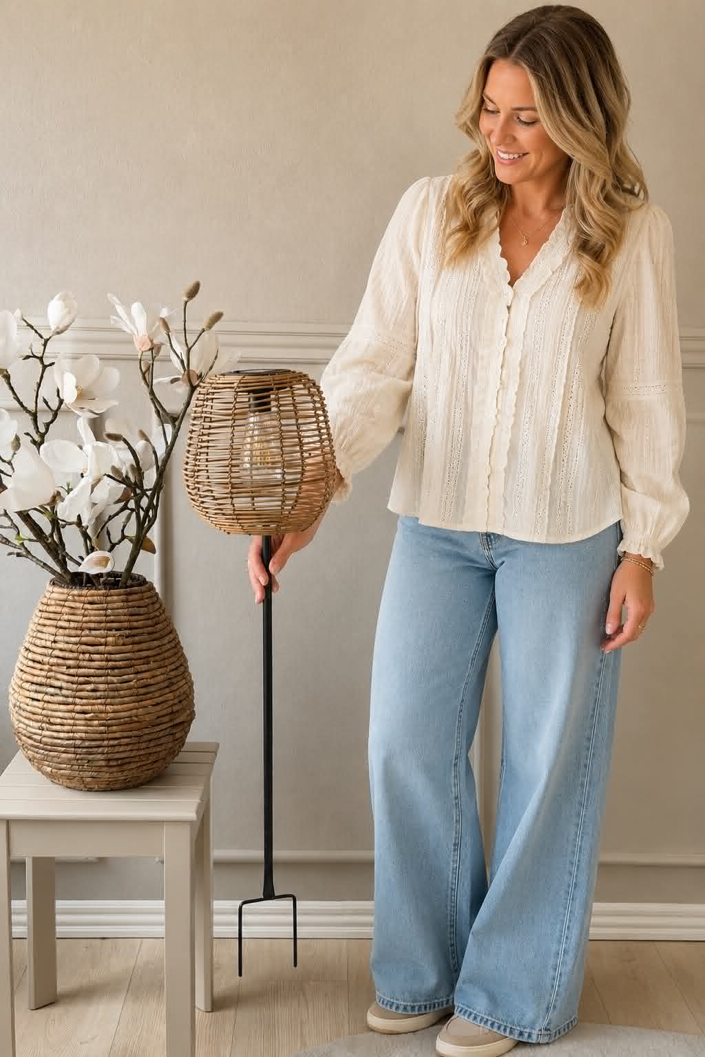 Lanterne på spyd 79 cm - Flere farver