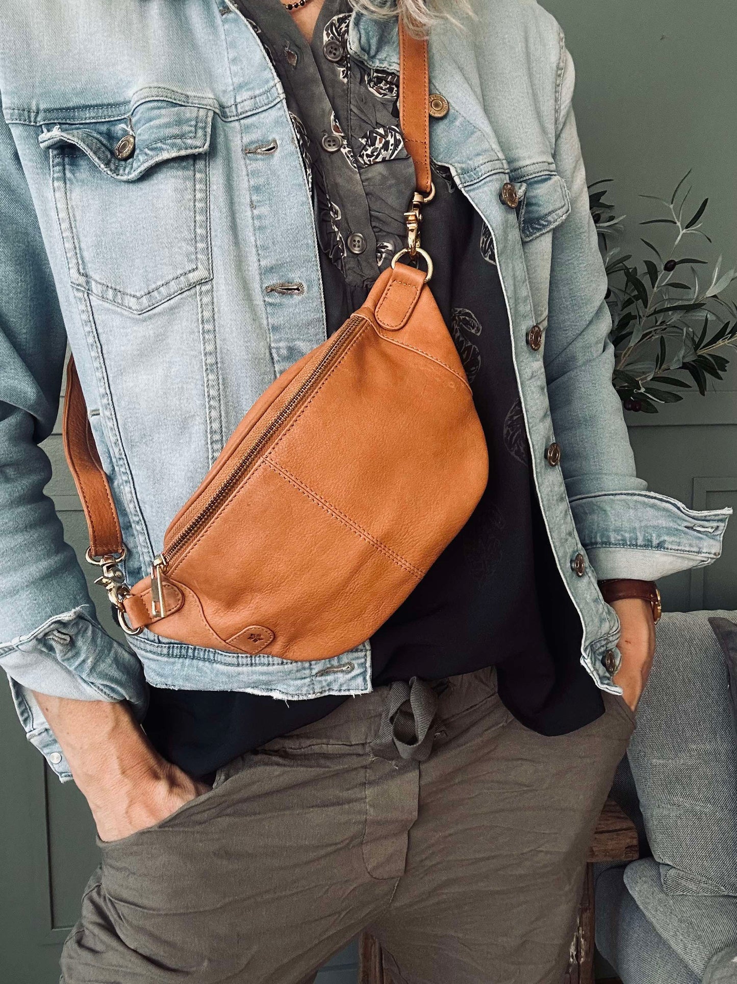 Bumbag Molly - Cognac / gold