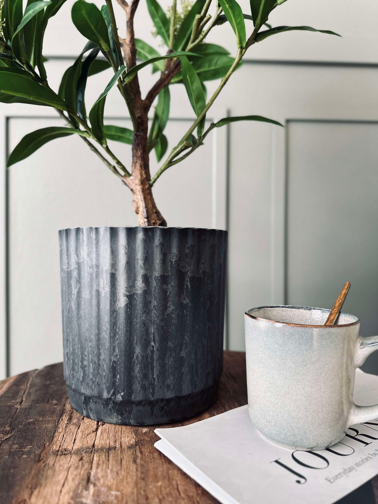 Urtepotter i beton look - Sæt af 2 stk