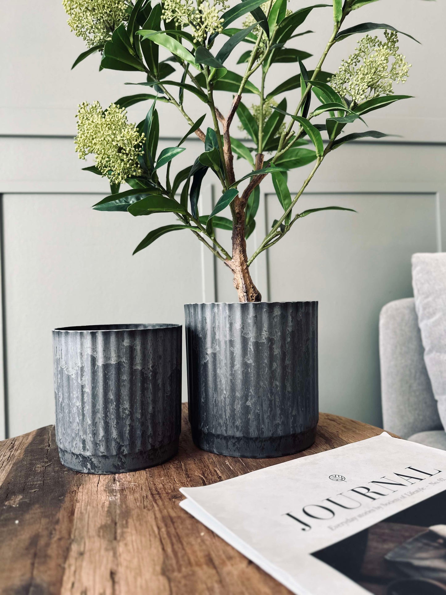 Urtepotter i beton look - Sæt af 2 stk