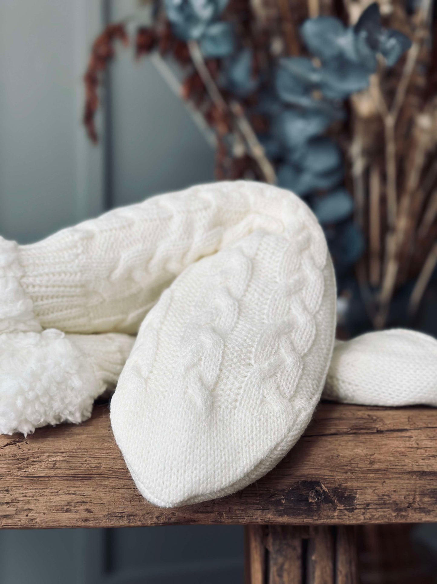 Strømper Fleece off white