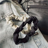 Hårelastikker Scrunchie Black / Grey - 2 stk