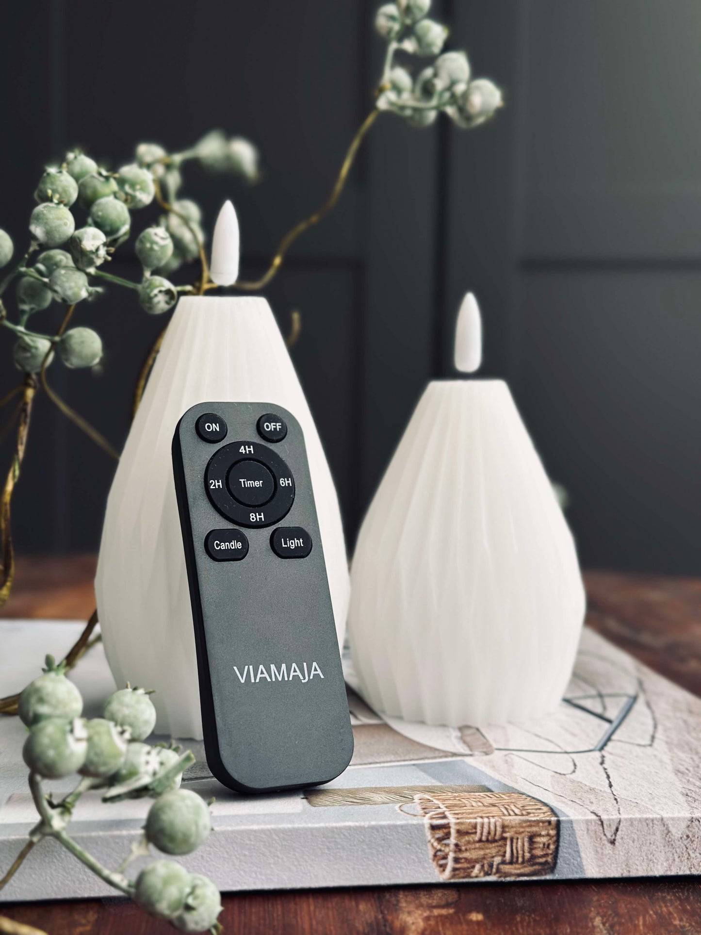 LED Bloklys / Riller – 2 stk Hvid